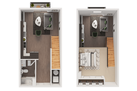 Floor plan for 1 bed, 1 bath, 651 sqft